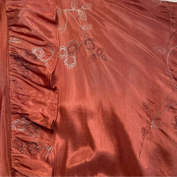 FREE PEOPLE NWT Rose/tyrie Wide Long Sleeve Ruffle V-neck Romper  Small - Picture 10 of 13